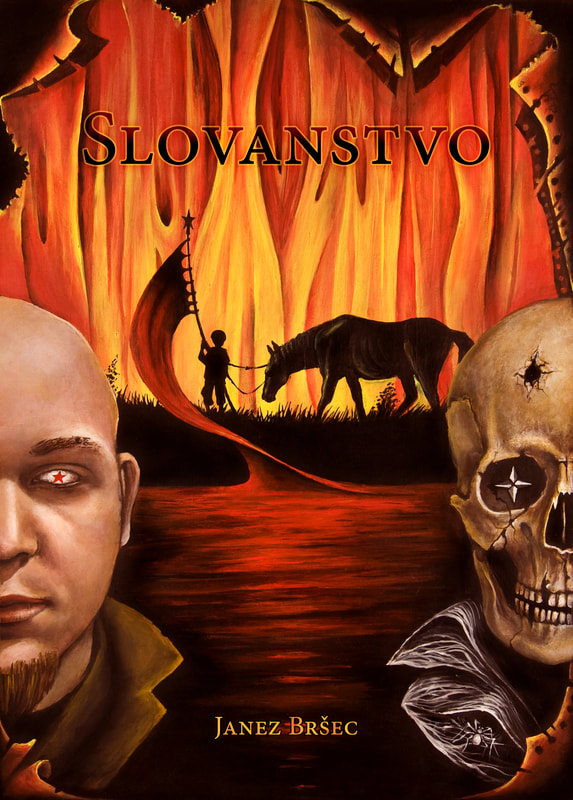 painting of poetry book cower Slovanstvo for autor Janez Bršec